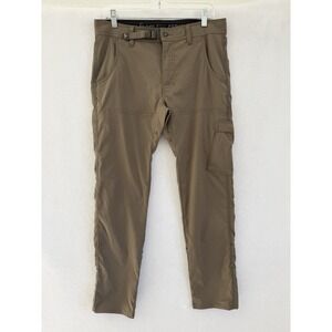 Prana Mens Zion Belted Pants 32x32 Brown Outdoor Stretch